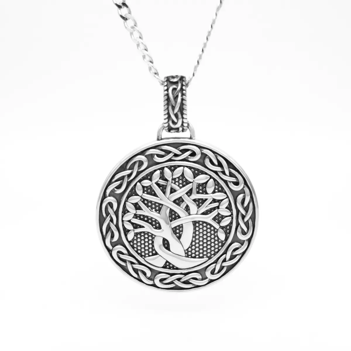 1 Mens Silver Tree Of Life Pendant 1...