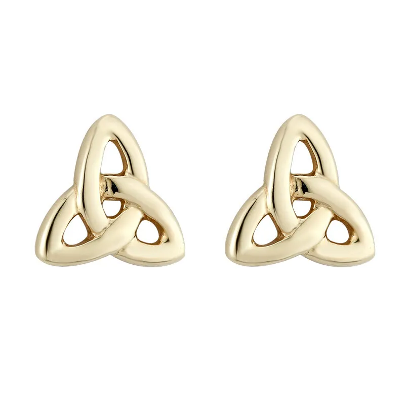 10k Gold Small Trinity Knot Stud Earrings 1