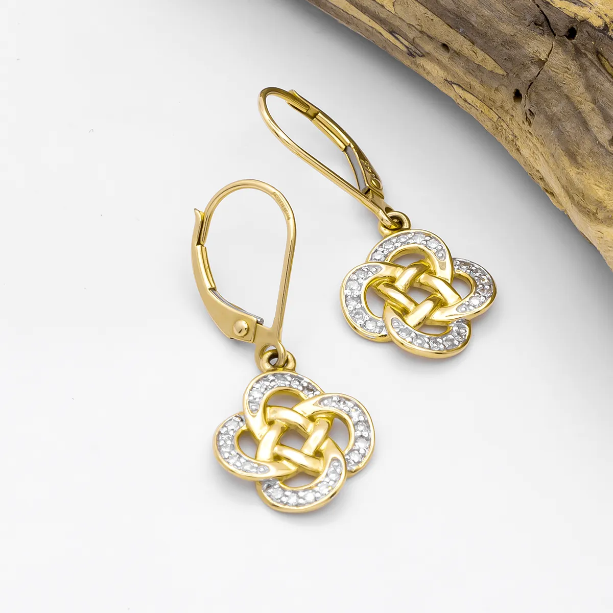 Diamond Set Celtic Drop Earrings...