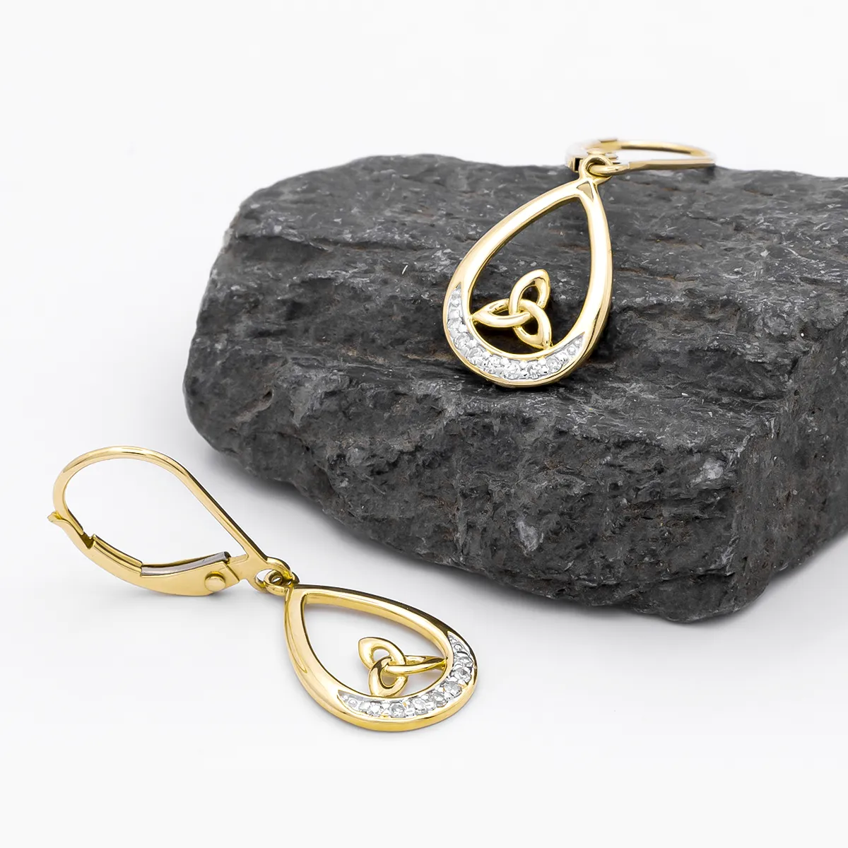 Trinity Knot Diamond Drop Earrings