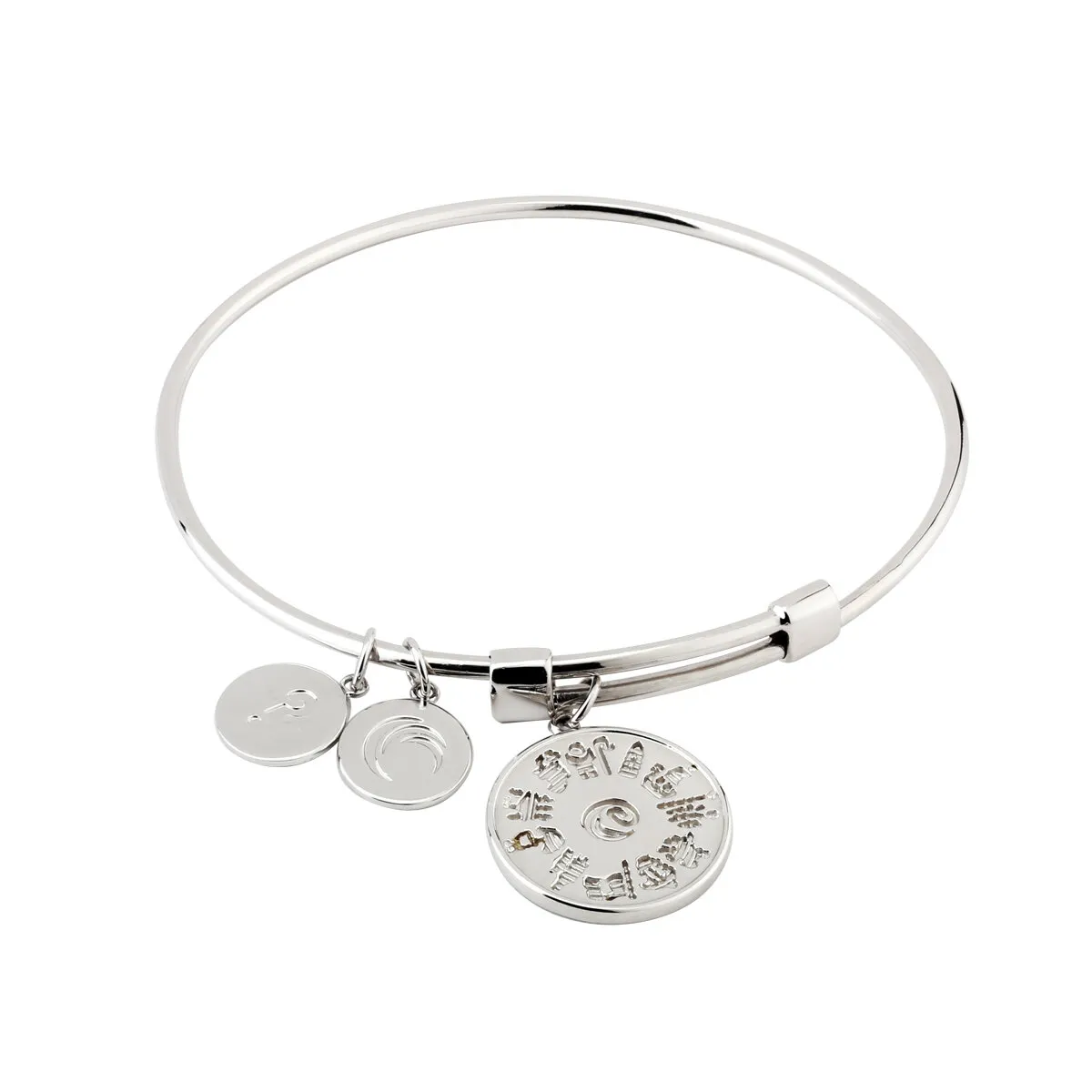 Sterling Silver History of Ireland Charm Bangle...