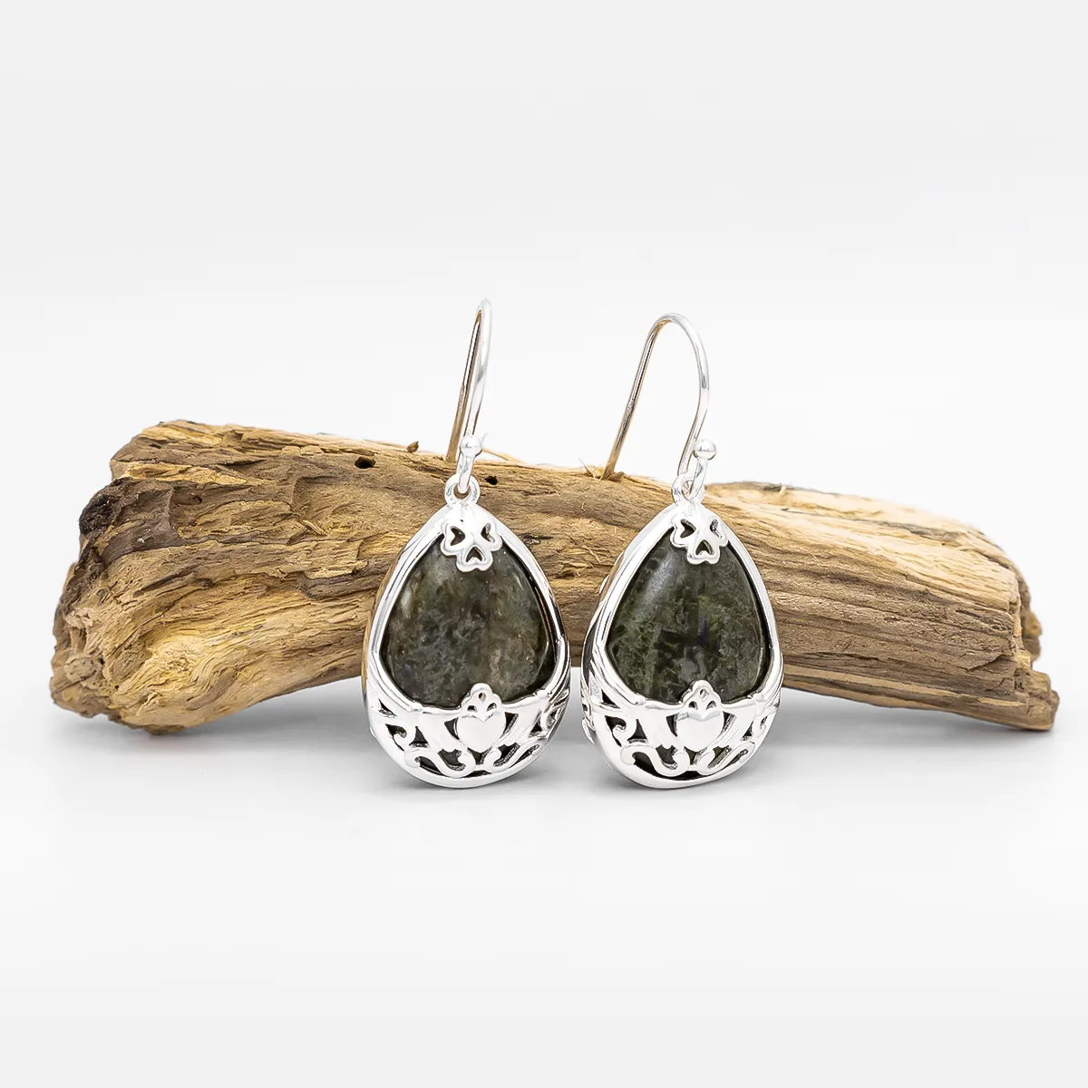 Connemara Marble Claddagh Earrings...