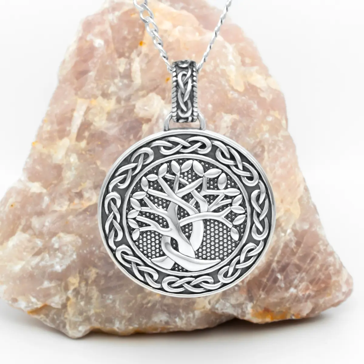 2 Mens Silver Tree Of Life Pendant 2...