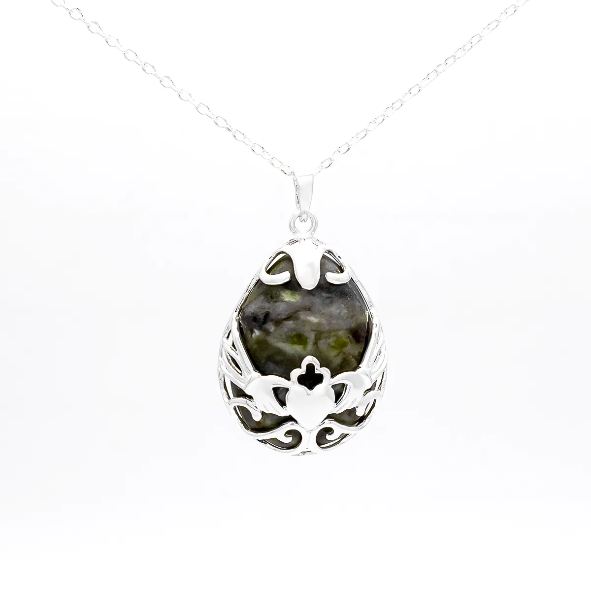 Connemara Marble Claddagh Pendant