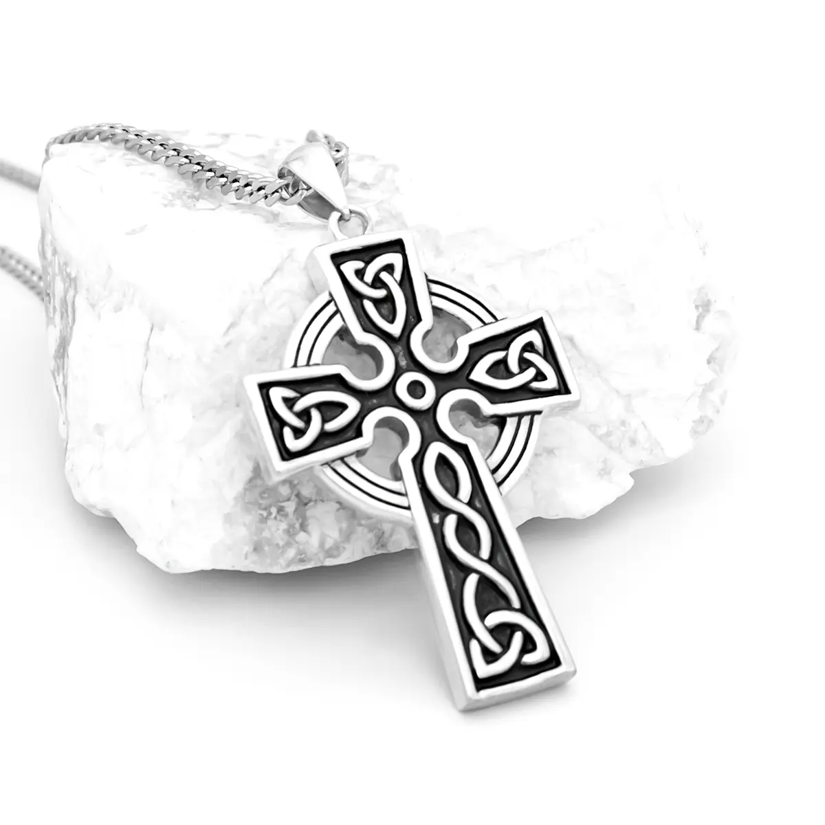 3 Oxidised Silver Celtic Cross Pendant 3...
