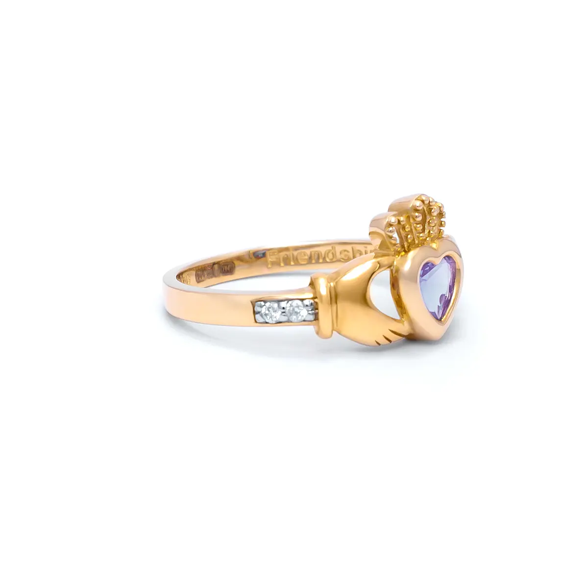 4 Gold June Claddagh Birthstone Ring 3webp...