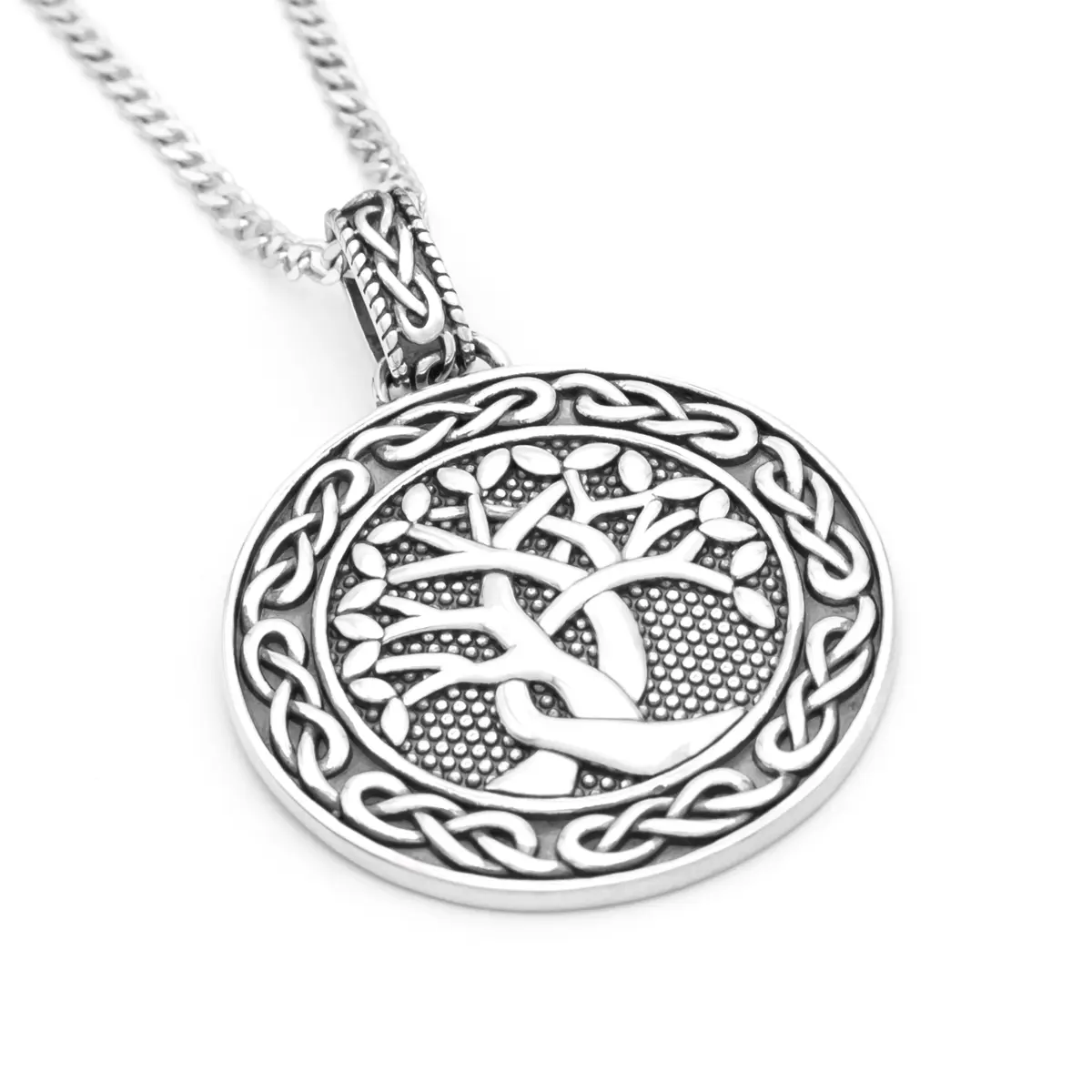 5 Mens Silver Tree Of Life Pendant 5...