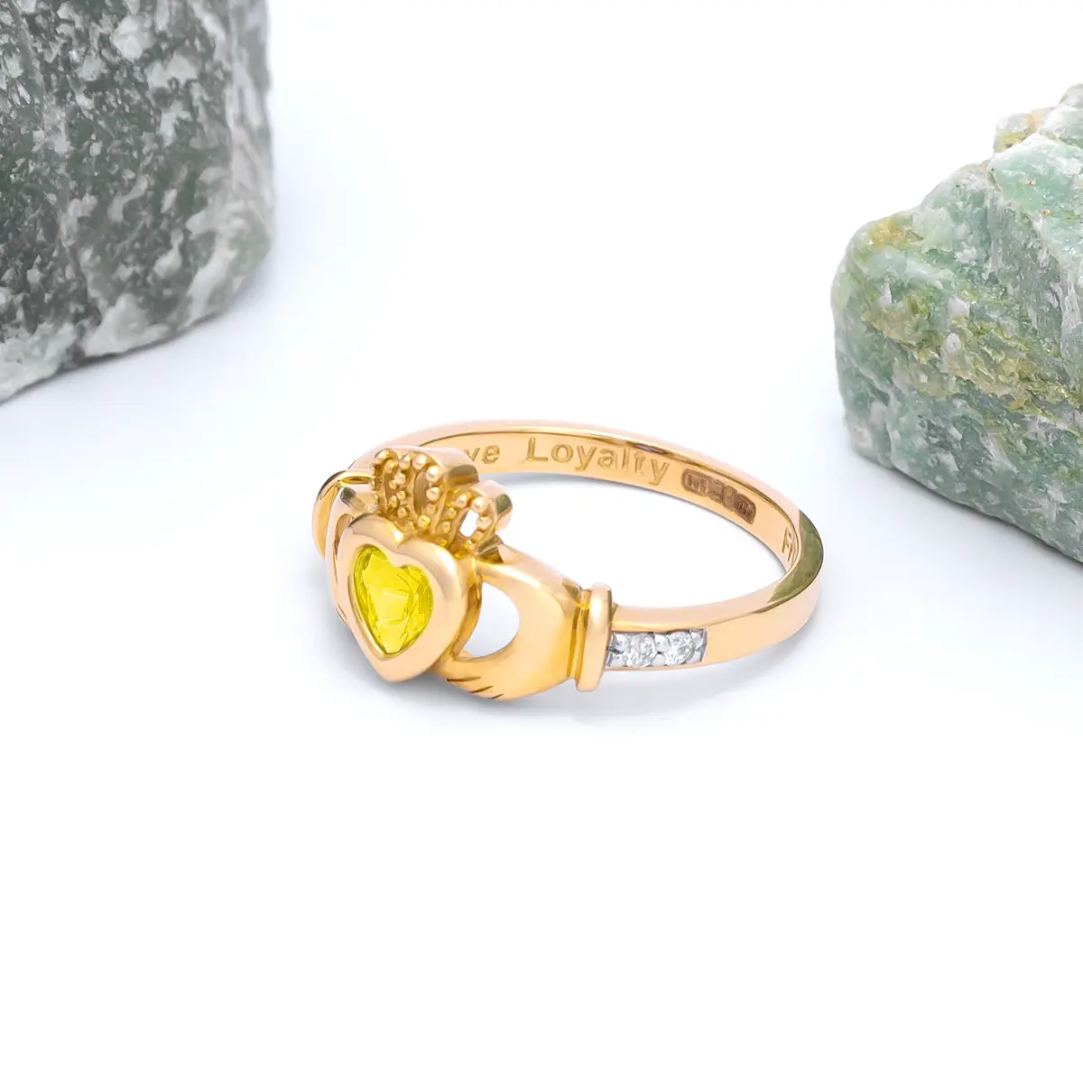 Gold November Claddagh Birthstone Ring Photo 6 