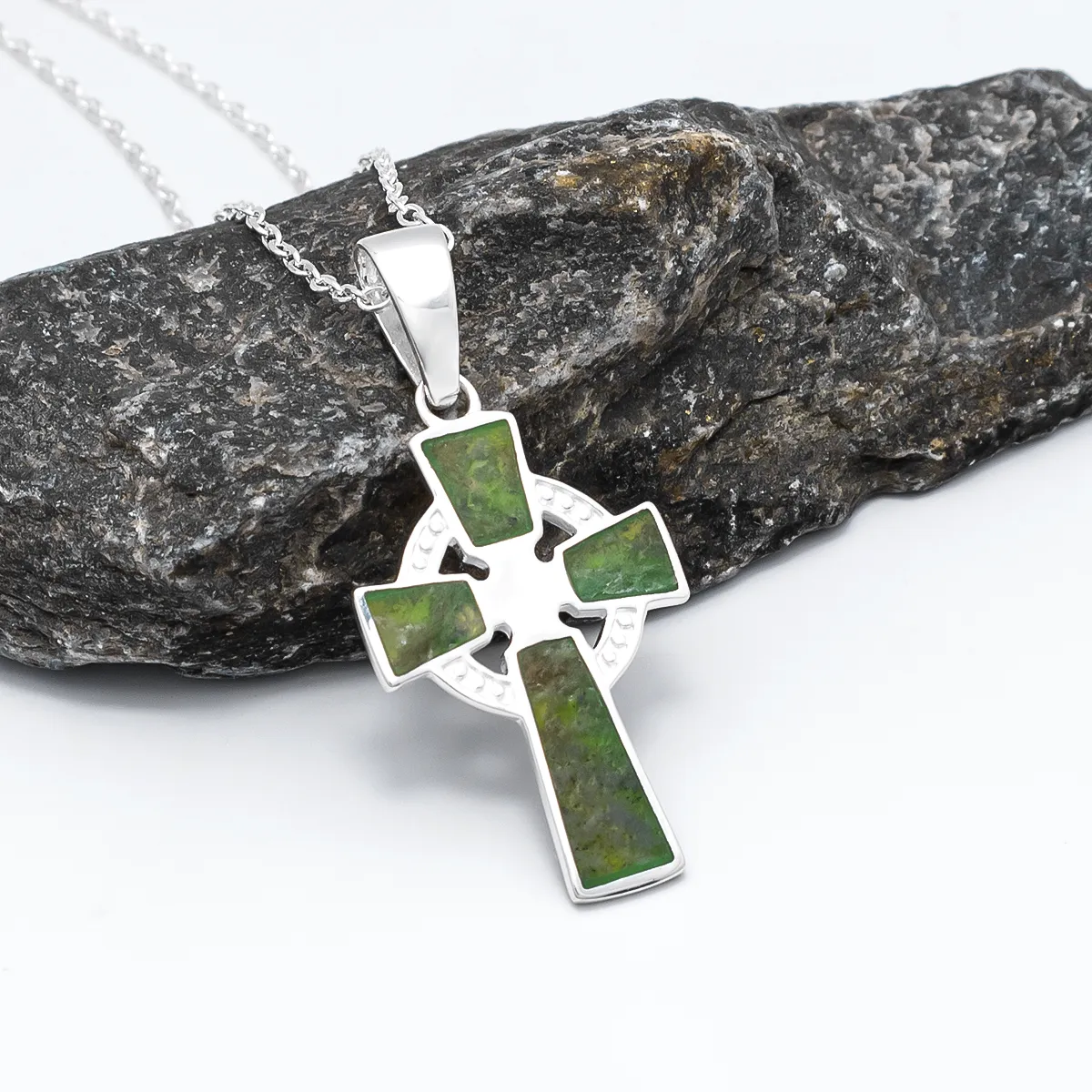 Connemara Marble Celtic Cross Pendant