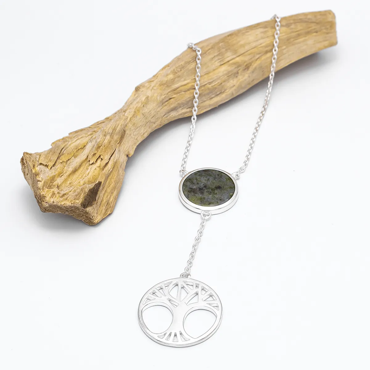 Connemara Marble Tree of Life Drop Pendant...