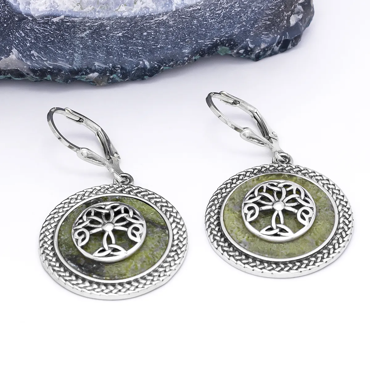 Connemara Marble Tree of Life Drop Earrings