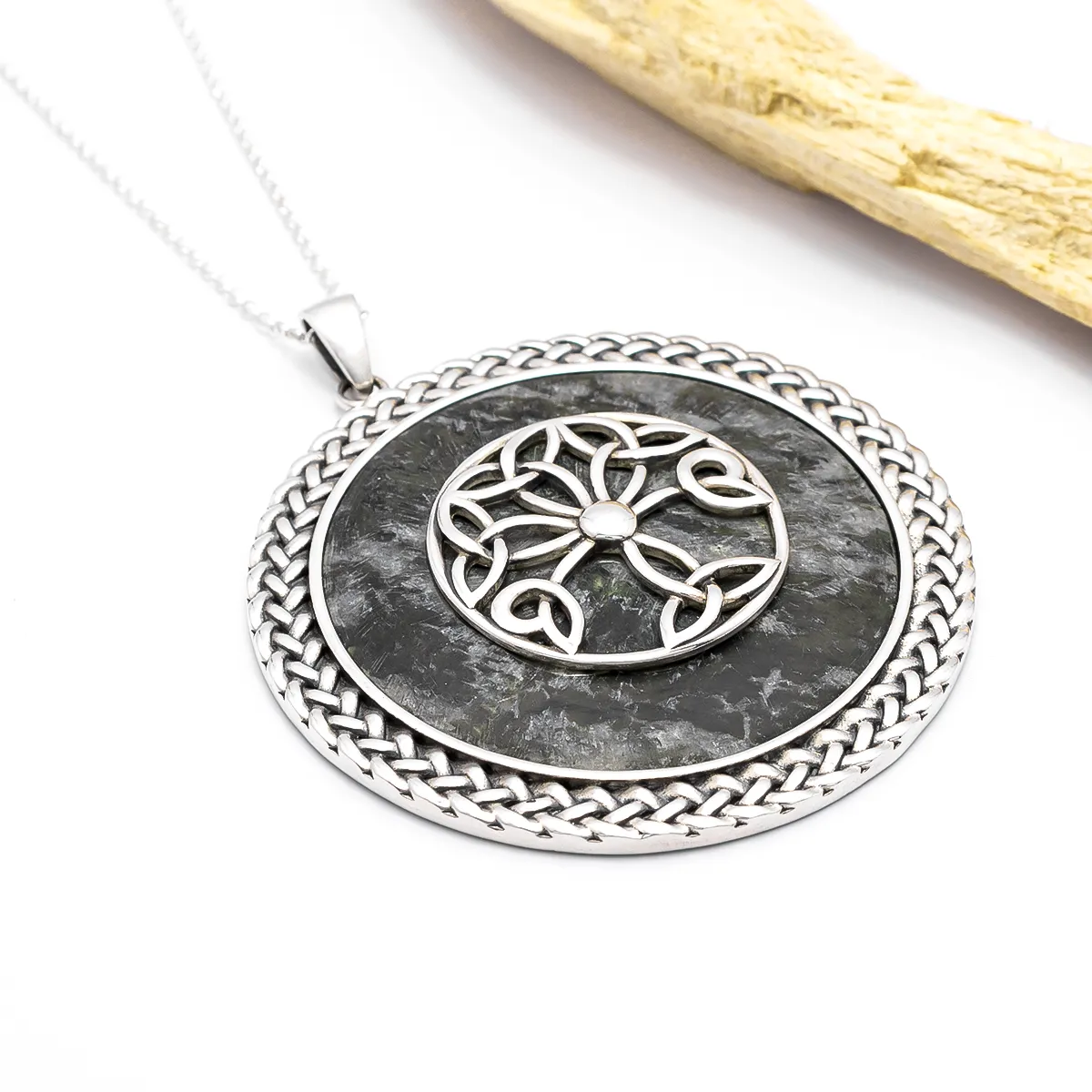 Connemara Marble Large Celtic Tree of Life Pendant...