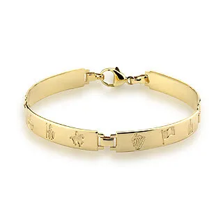 Ladies 14k Gold History of Ireland Bracelet with Four Links...