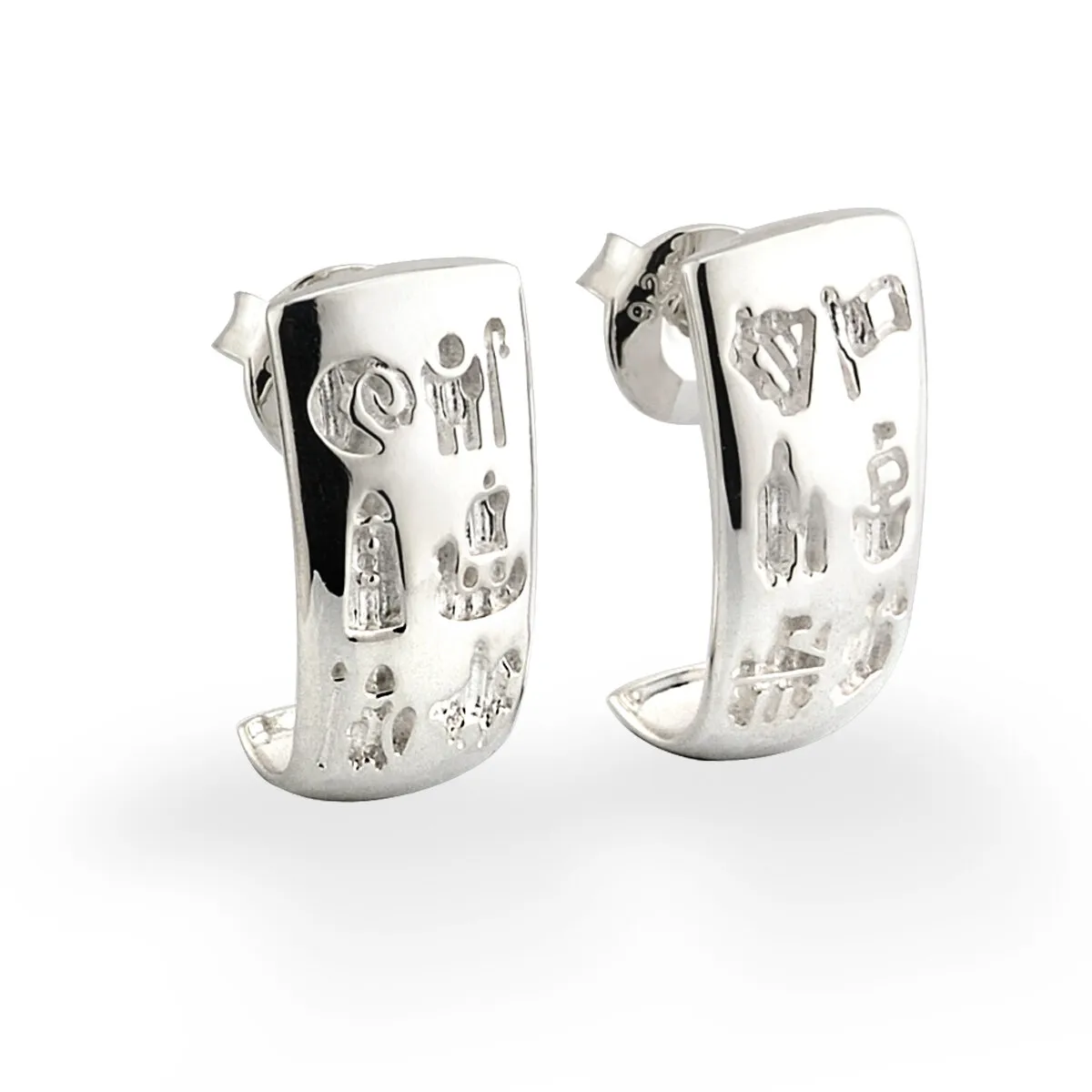 Sterling Silver History of Ireland Stud Earrings...