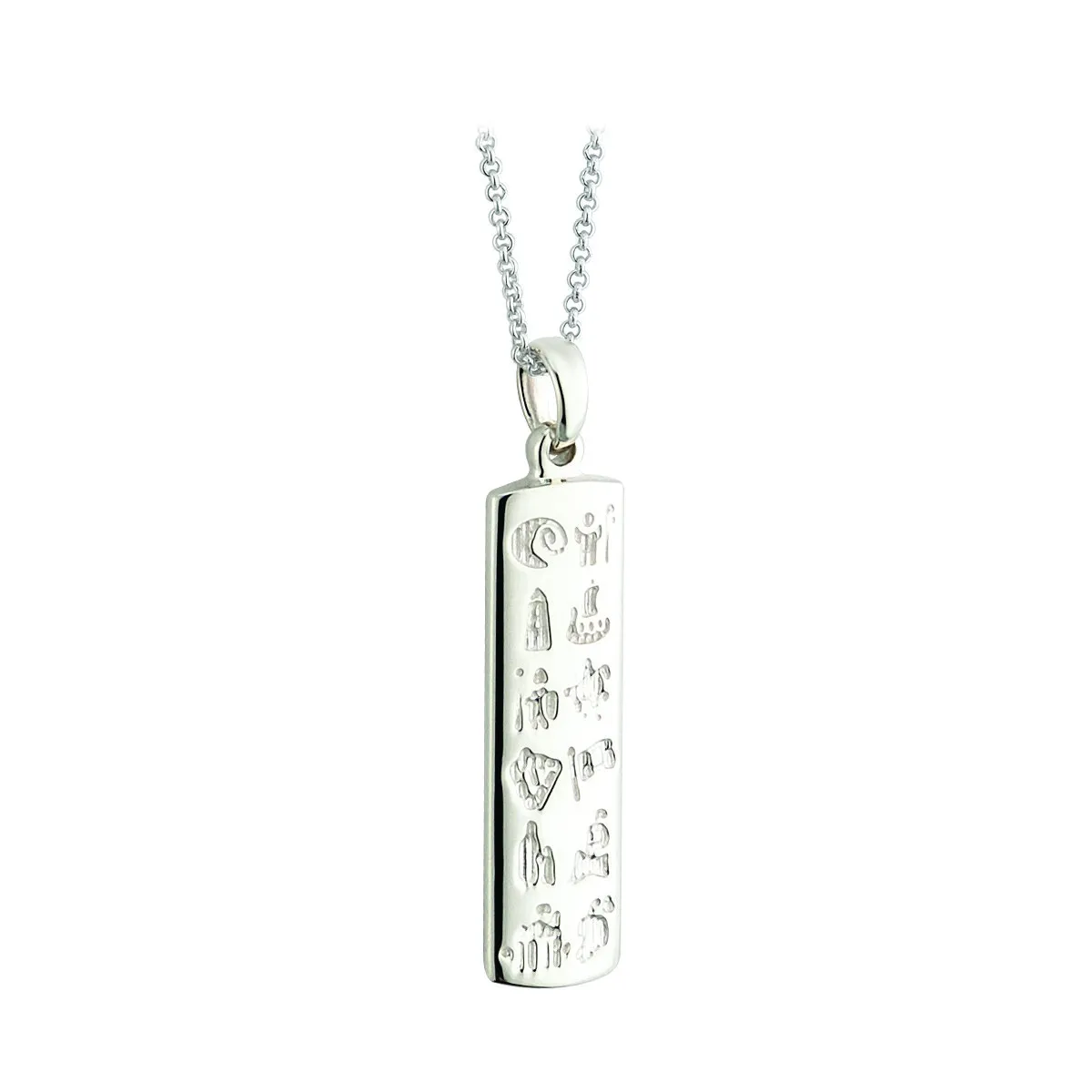 Ladies Sterling Silver History of Ireland Ingot Pendant...