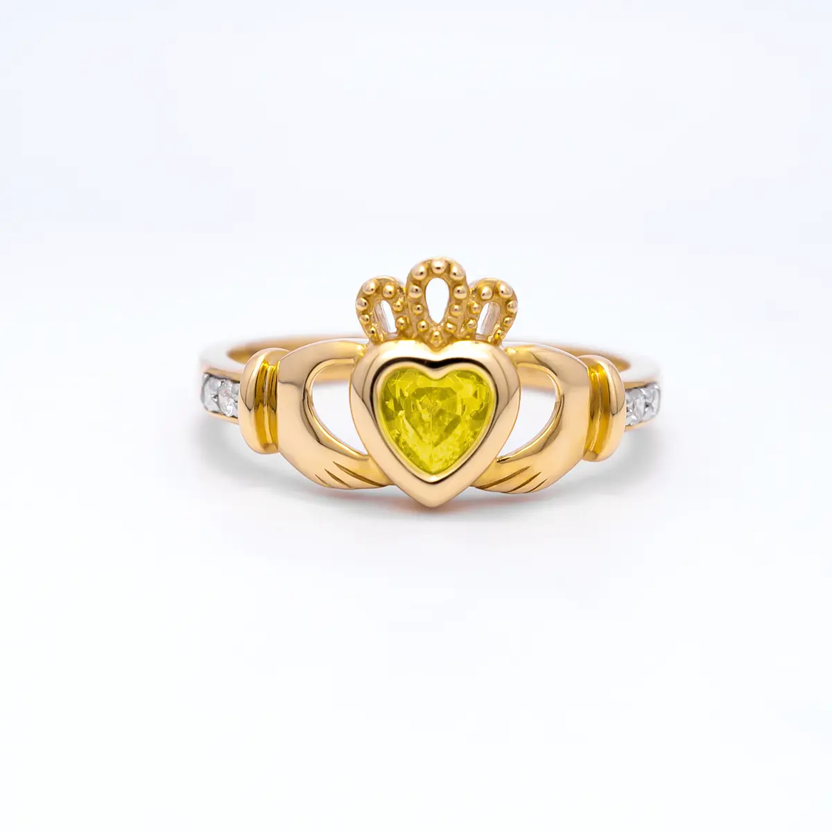 Gold November Claddagh Birthstone Ring...