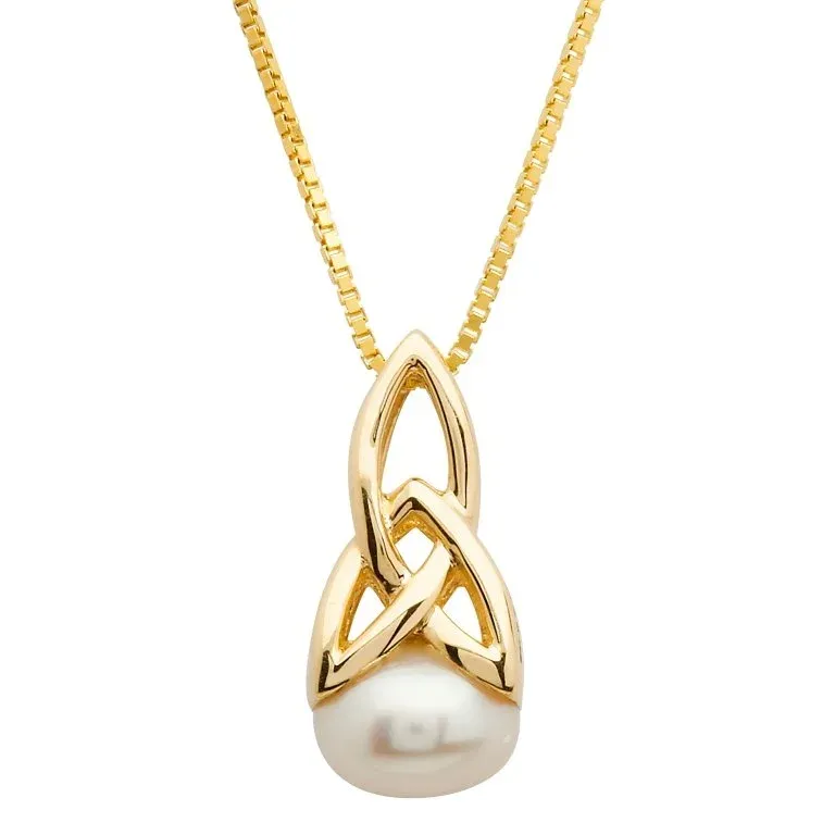 10k Trinity Knot Pearl Pendant...