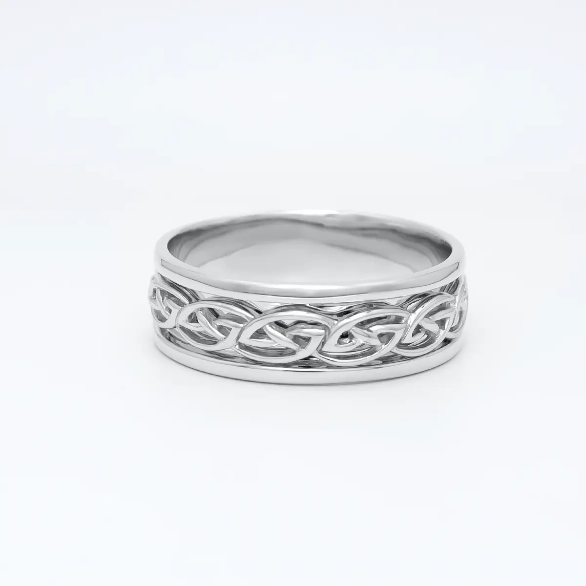 Mens White Gold Celtic Knot Ring 1...