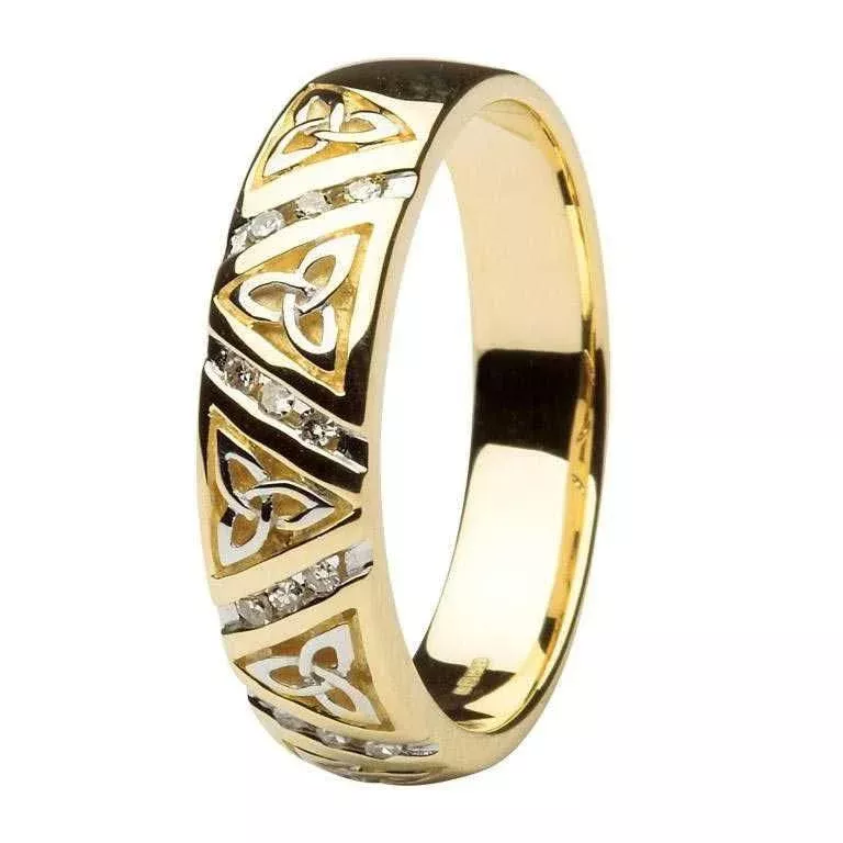 1 Diamond Wedding Ring Gents With Trinity Design 14IC24 1