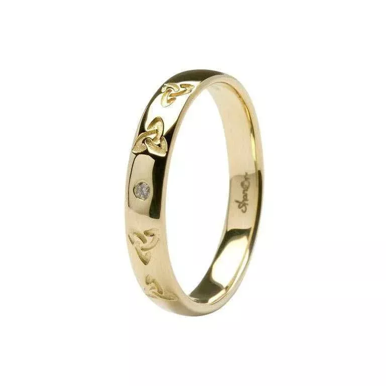 Gents 14K Celtic Wedding Band With Diamonds ...