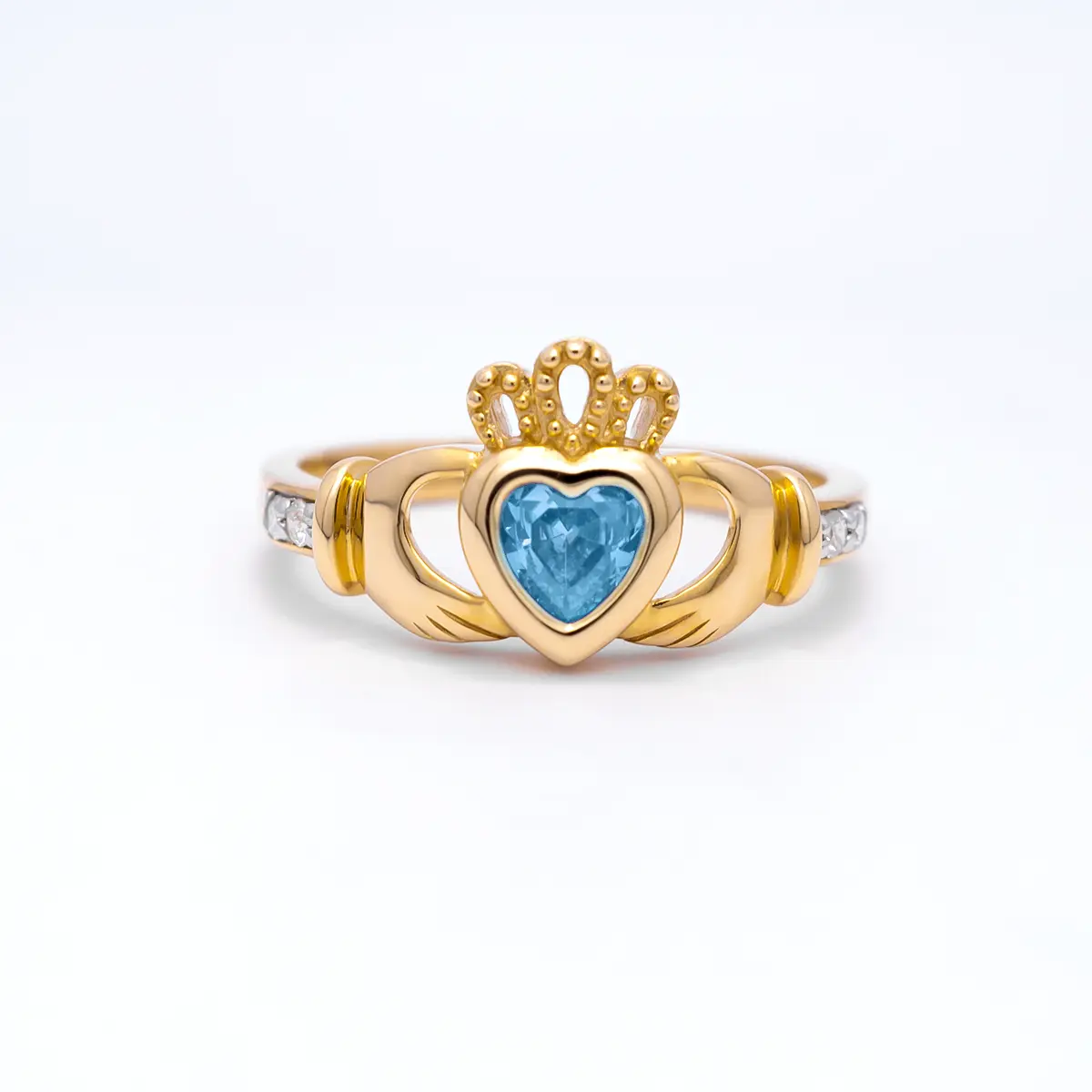 December Birthstone Claddagh Ring Topaz - Celtic Jewelry by Boru ®