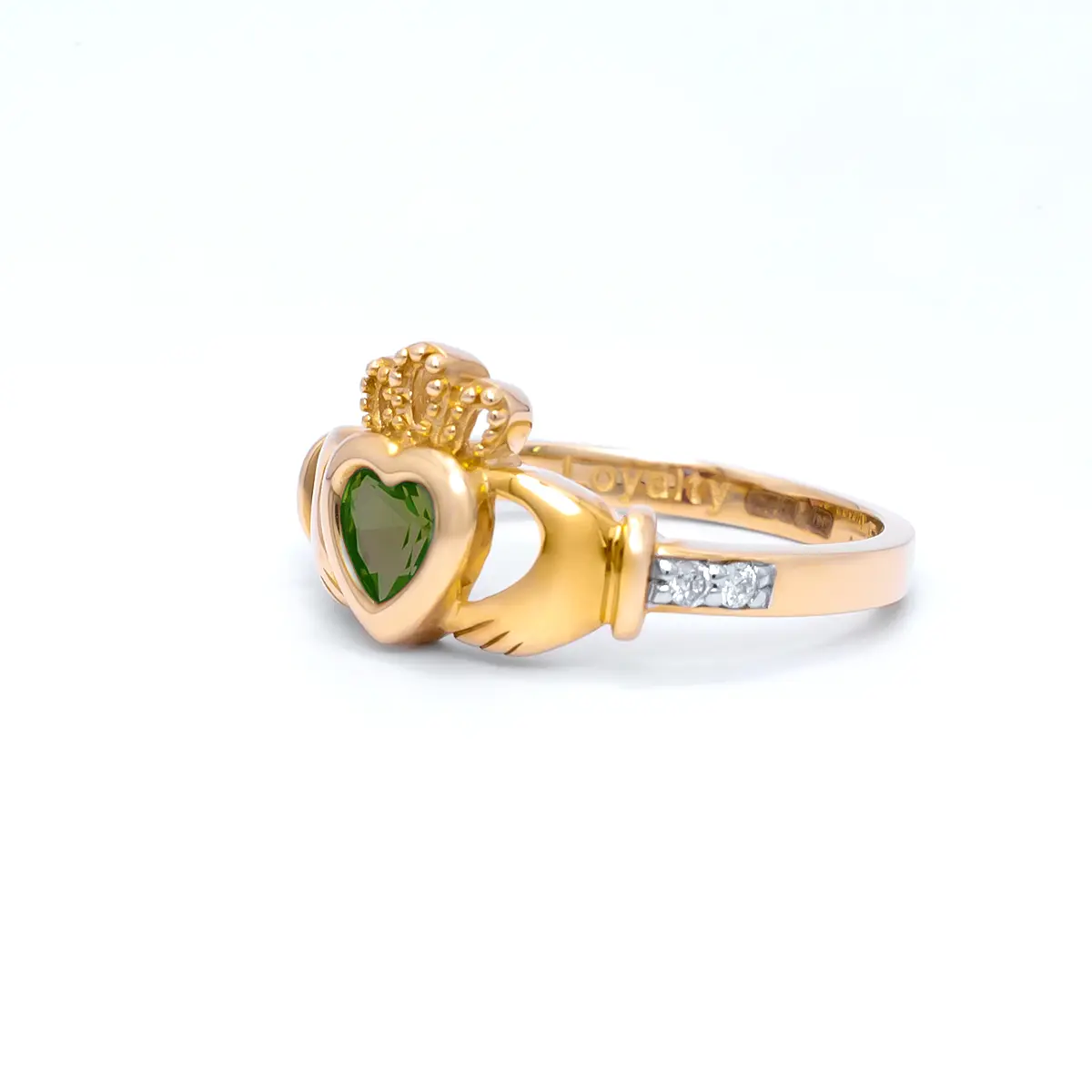 Gold May Claddagh Birthstone Ring 2webp...