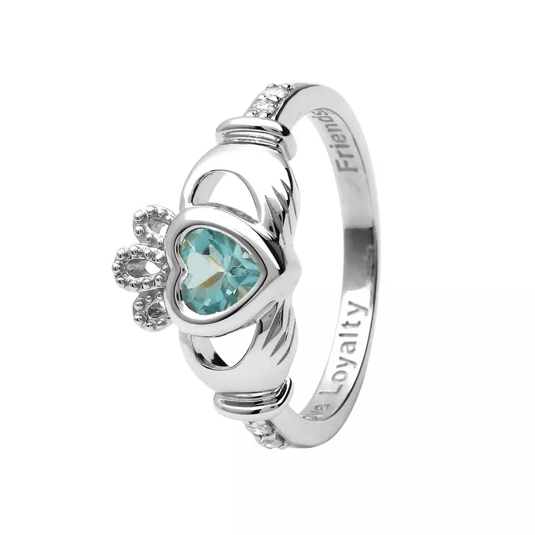 Gold 14k Claddagh December Birthstone Ring 14L90W December...