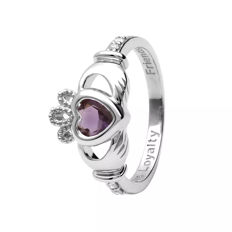 1 Gold 14k Claddagh June Birthstone Ring 14L90W June...