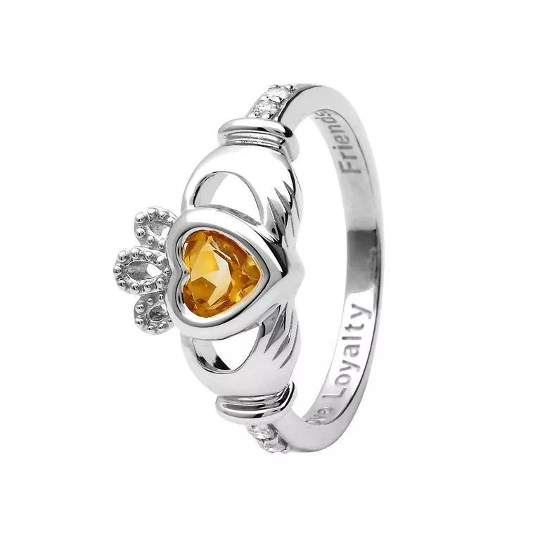 Gold 14k Claddagh November Birthstone Ring 14L90W Nov...