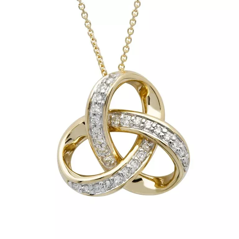 1 1 14k Gold Diamond Set Trinity Pendant 14P677 4...