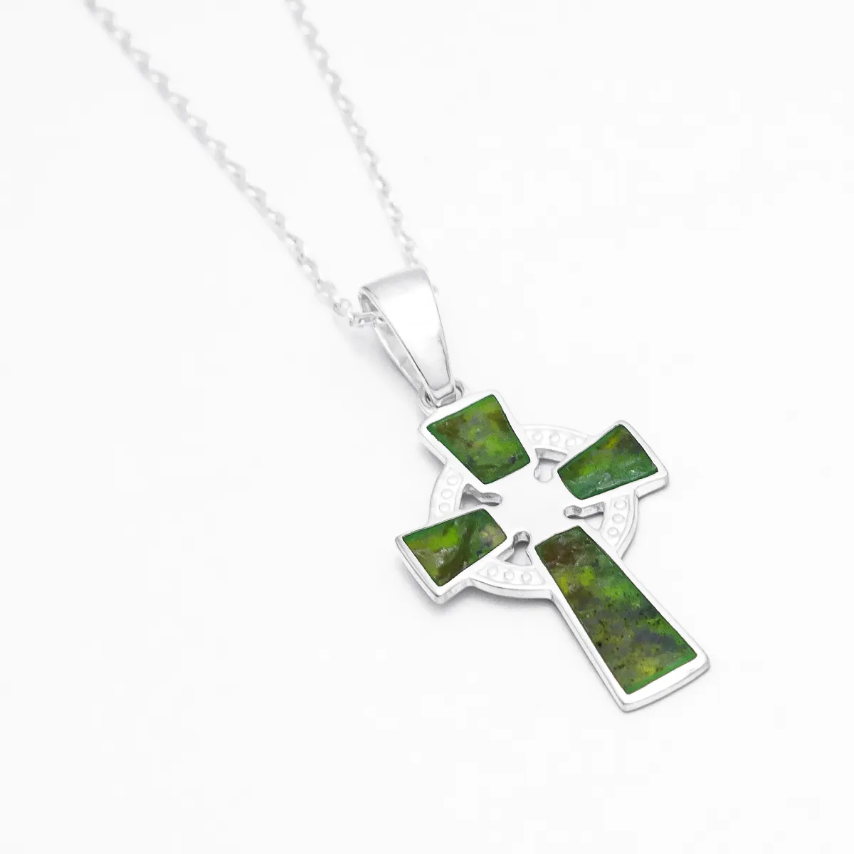 Connemara Marble Celtic Cross Pendant