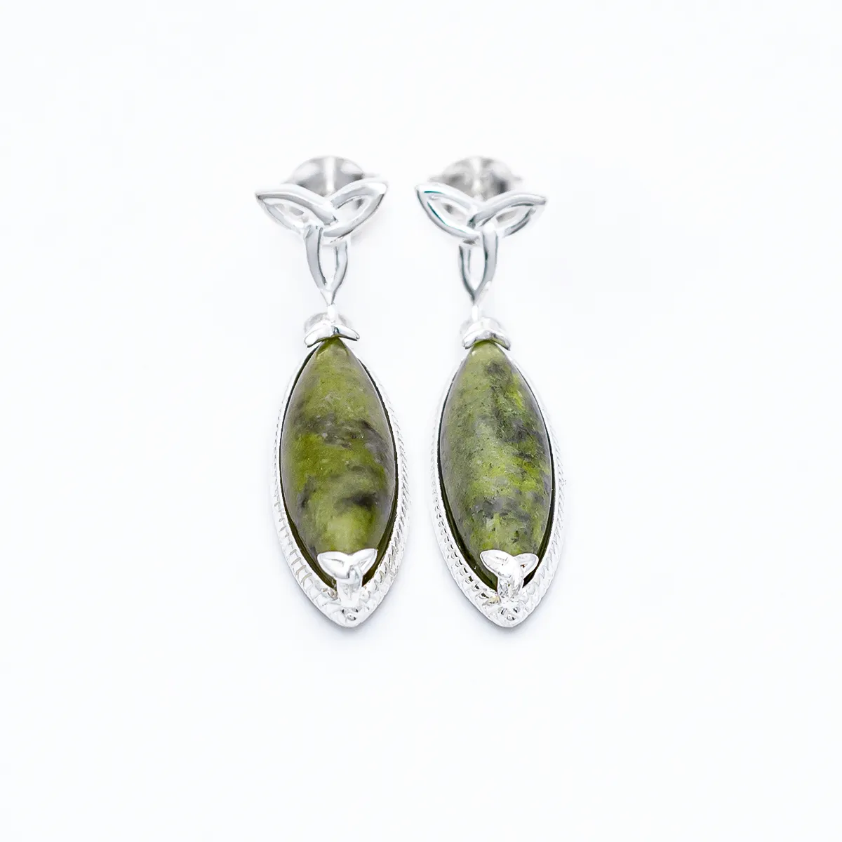 Connemara Marble Trinity Knot Marquise Earrings Photo 4 