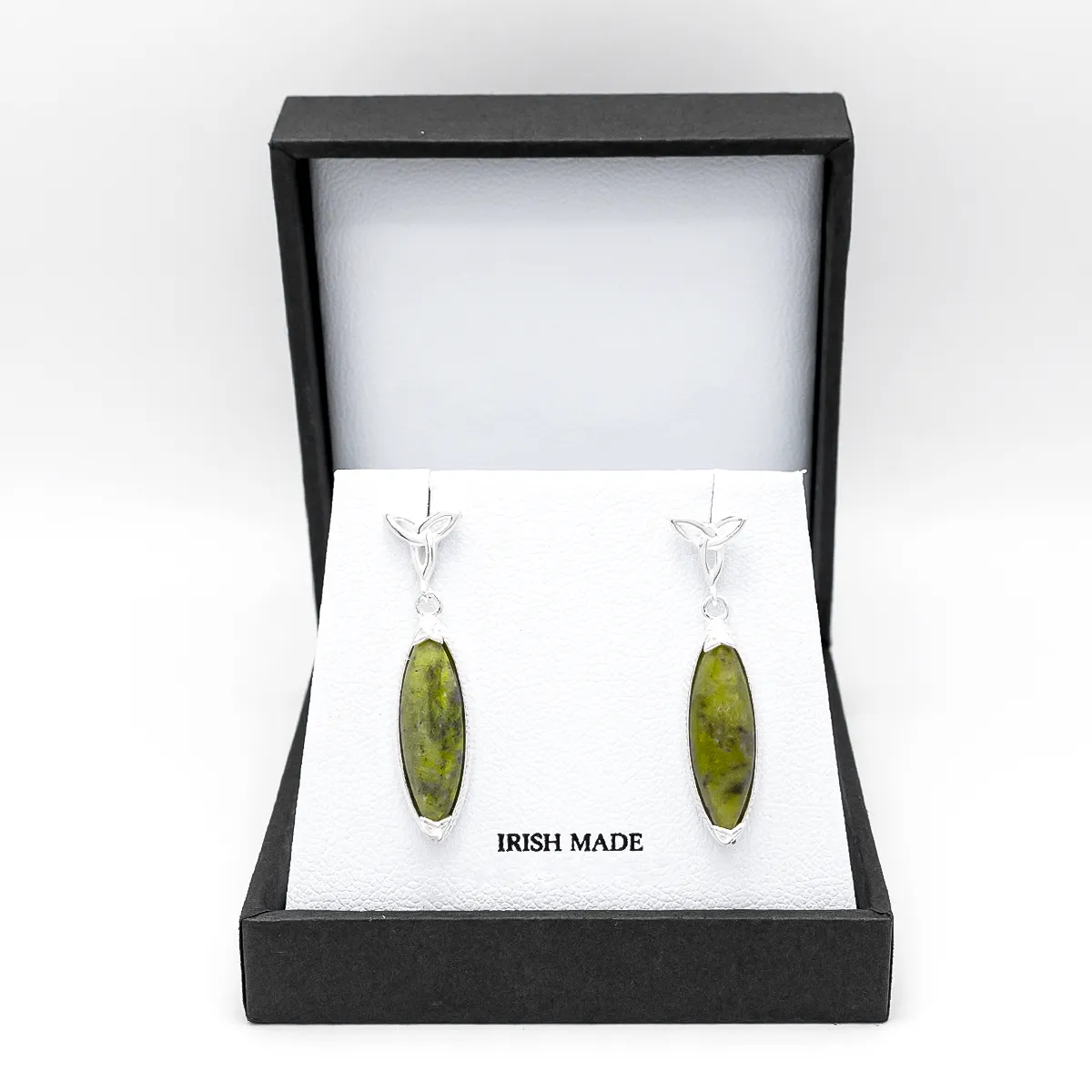 Connemara Marble Trinity Knot Marquise Earrings Photo 2 