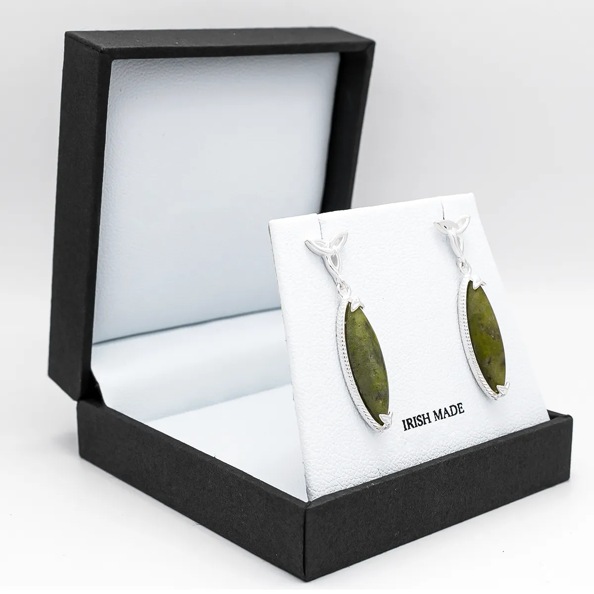 Connemara Marble Trinity Knot Marquise Earrings Photo 3 
