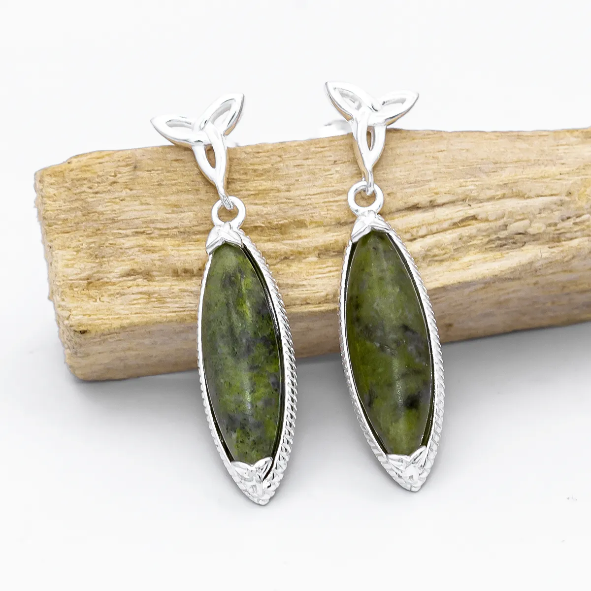 Connemara Marble Trinity Knot Marquise Earrings Photo 5 
