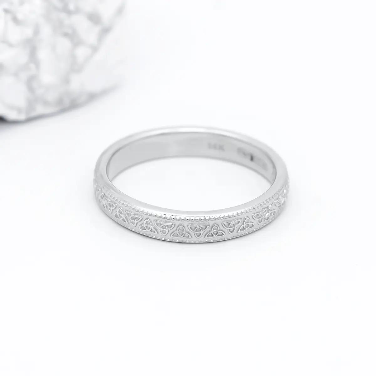 White Gold Trinity Knot Wedding Ring 4...