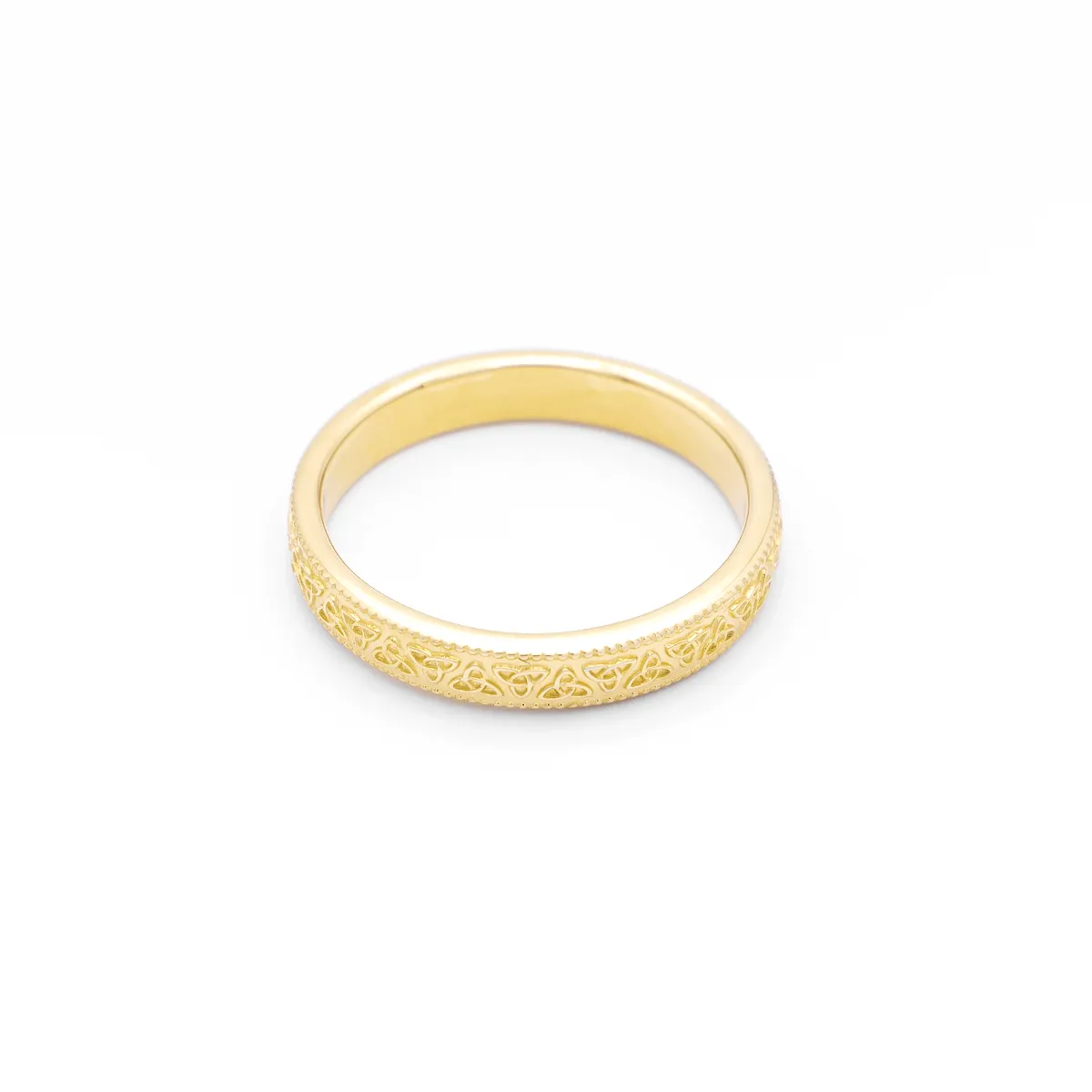 Celtic Yellow Gold Ring Trinity Knot...