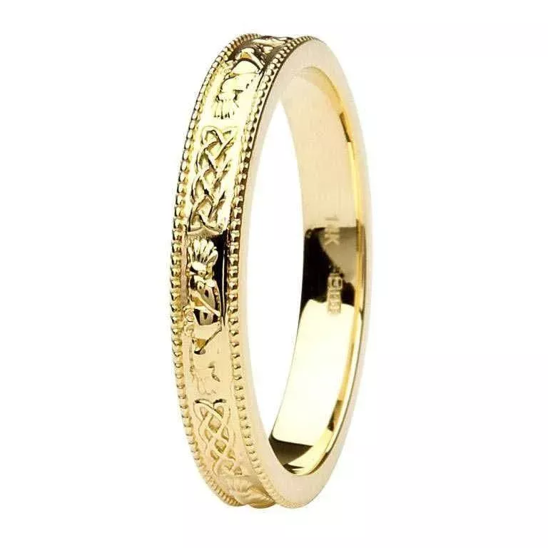 14k Gold Ladies Claddagh Celtic Wedding Ring