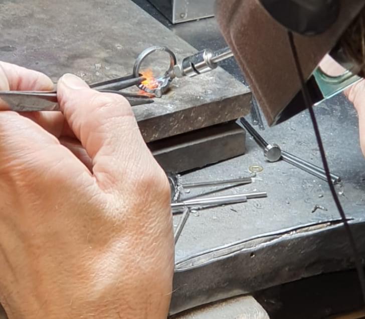 Hand Crafter's making a beautiful ring in his job place.