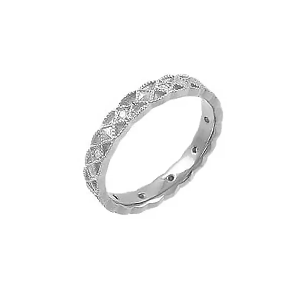 White Gold Diamond Celtic Wedding Ring...