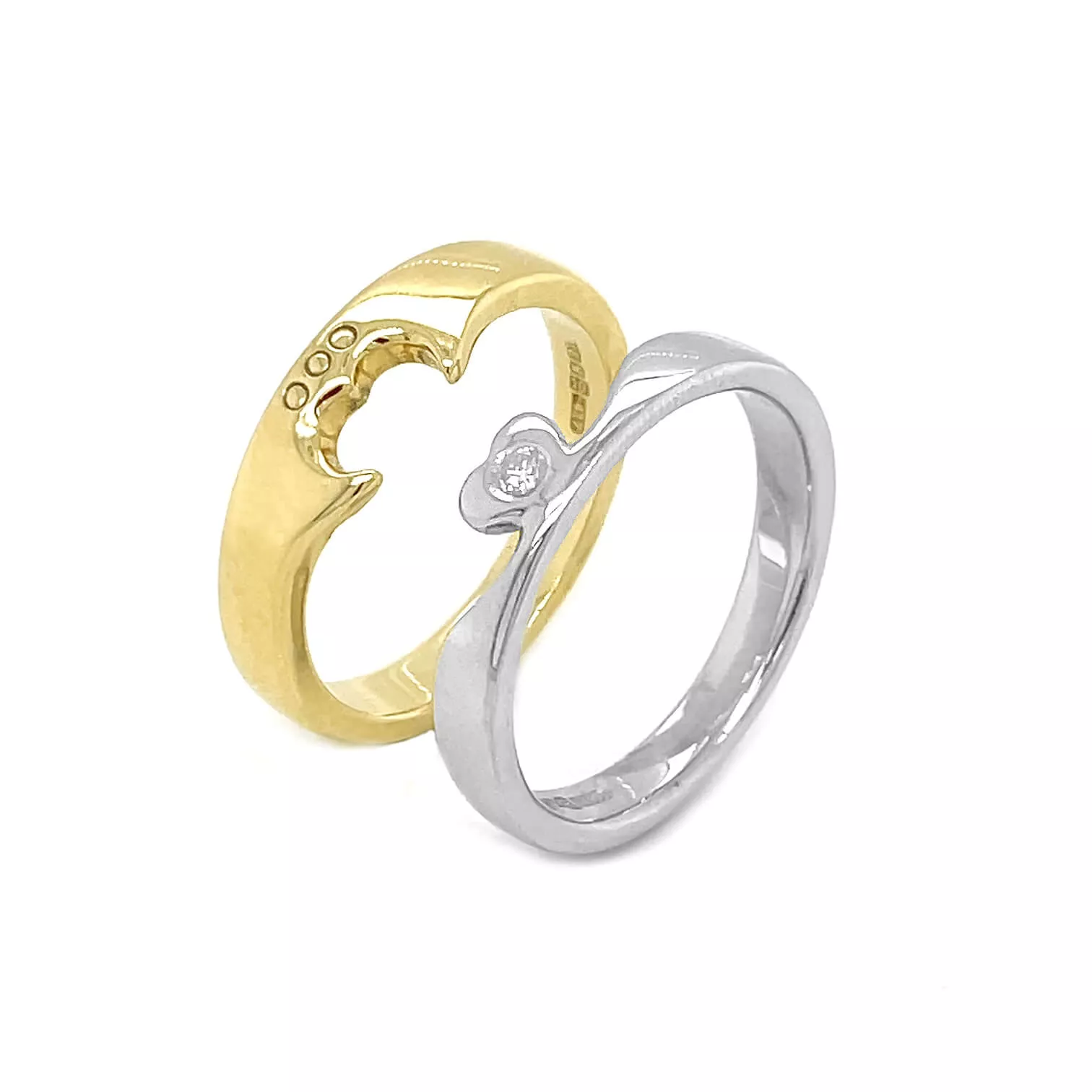 2 Part Diamond Claddagh Ring Photo 9 