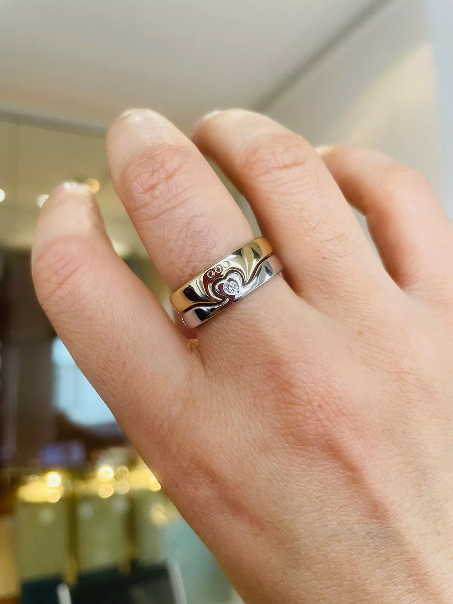 10k Yellow And White Gold Diamond 2 Part Claddagh Ring 4 4