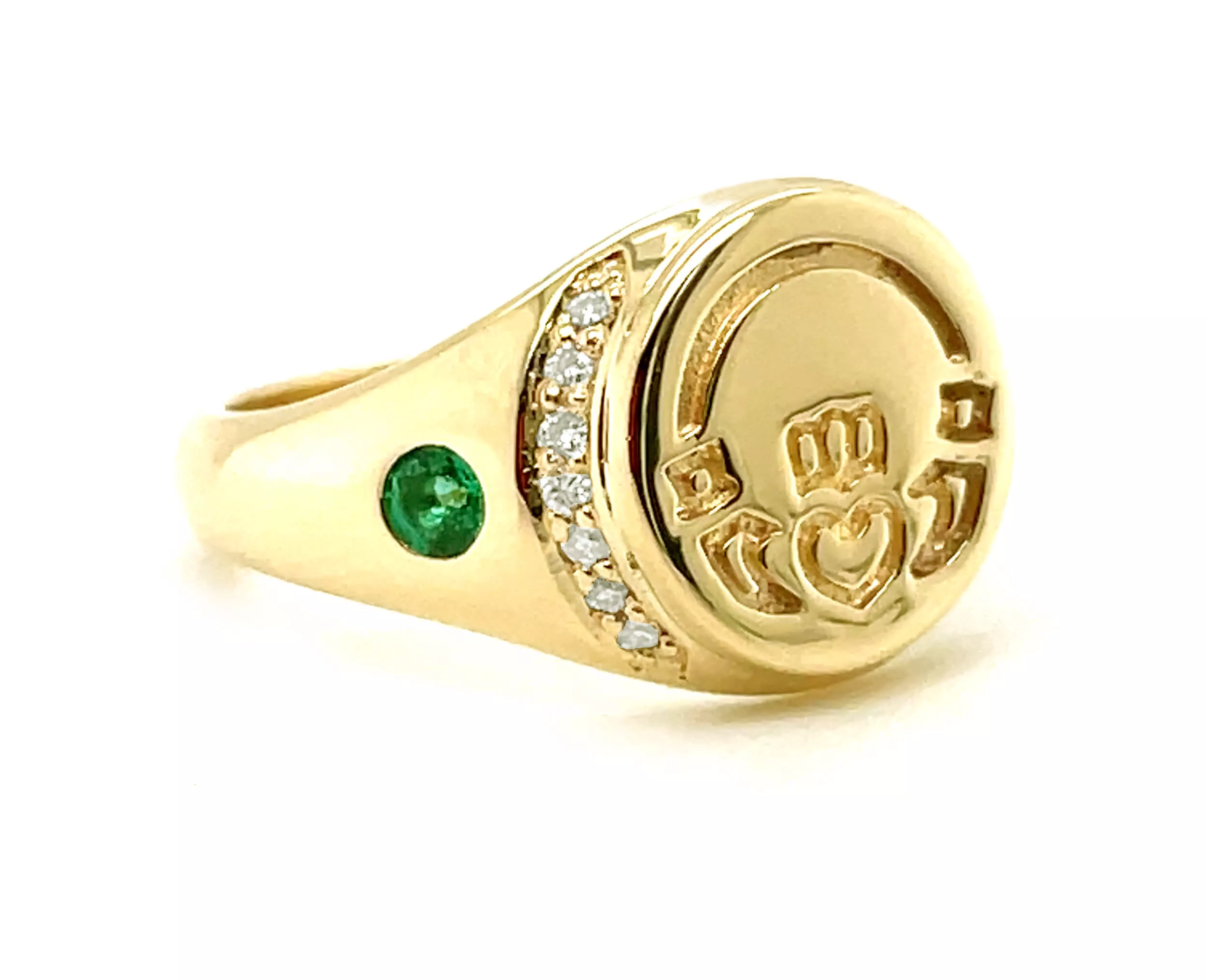 Gold And Emerald Mens Seal Ring 1 1...