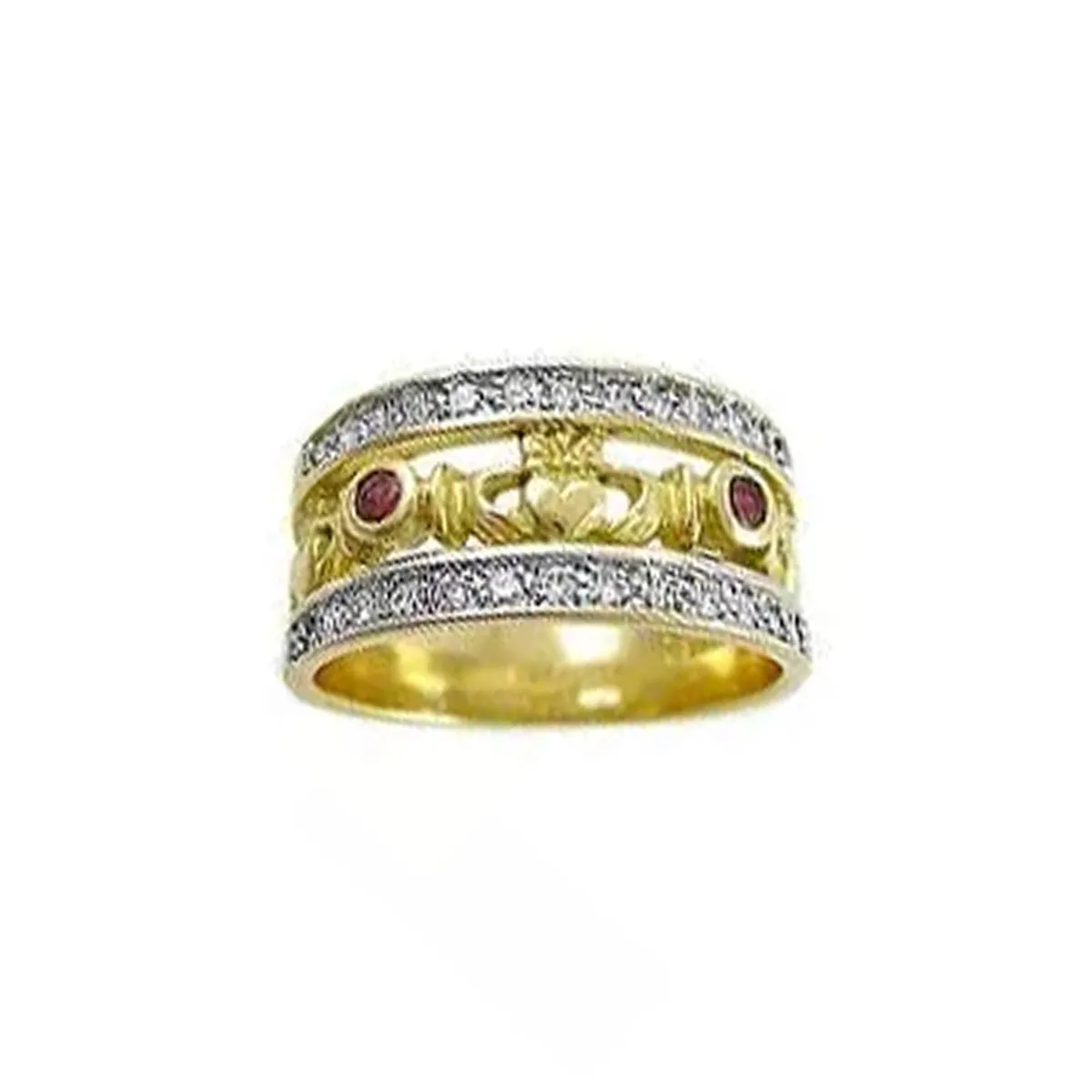 1_1_ruby Claddagh Ring Gold...