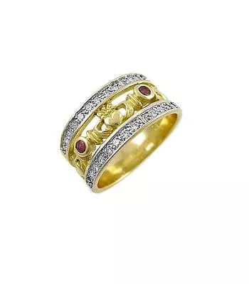 Ruby  Claddagh Ring Gold 1 1...