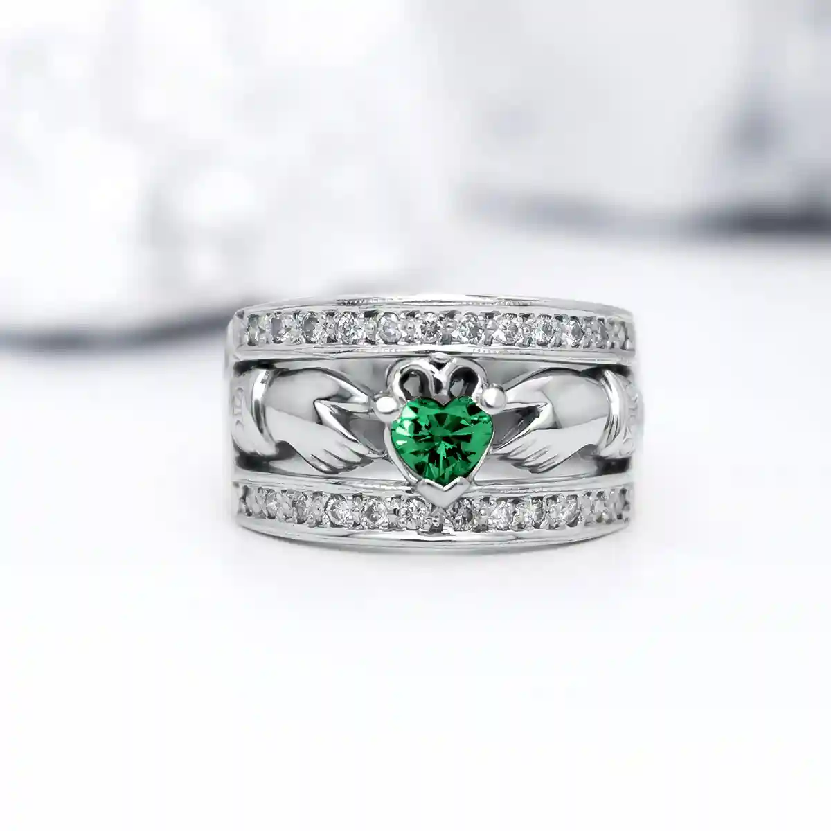 Celtic Knot Diamond Engagement And Wedding Ring Set 3...