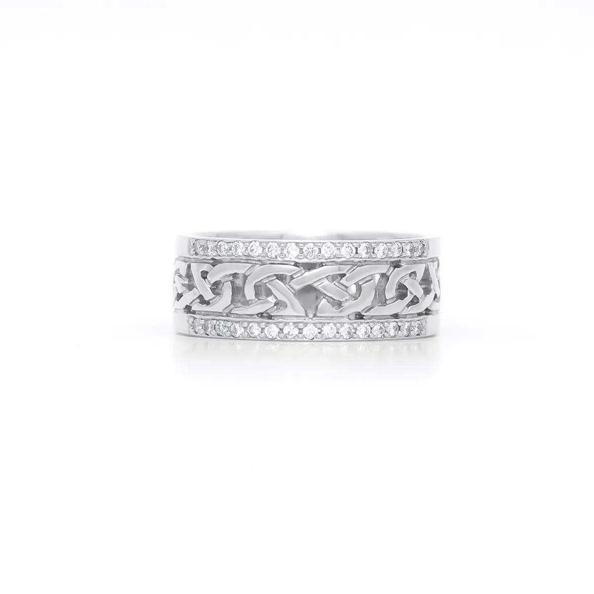 Celtic Knot Ring Double Row Diamonds. Diamond Total Weight 0.20cts Photo 6 