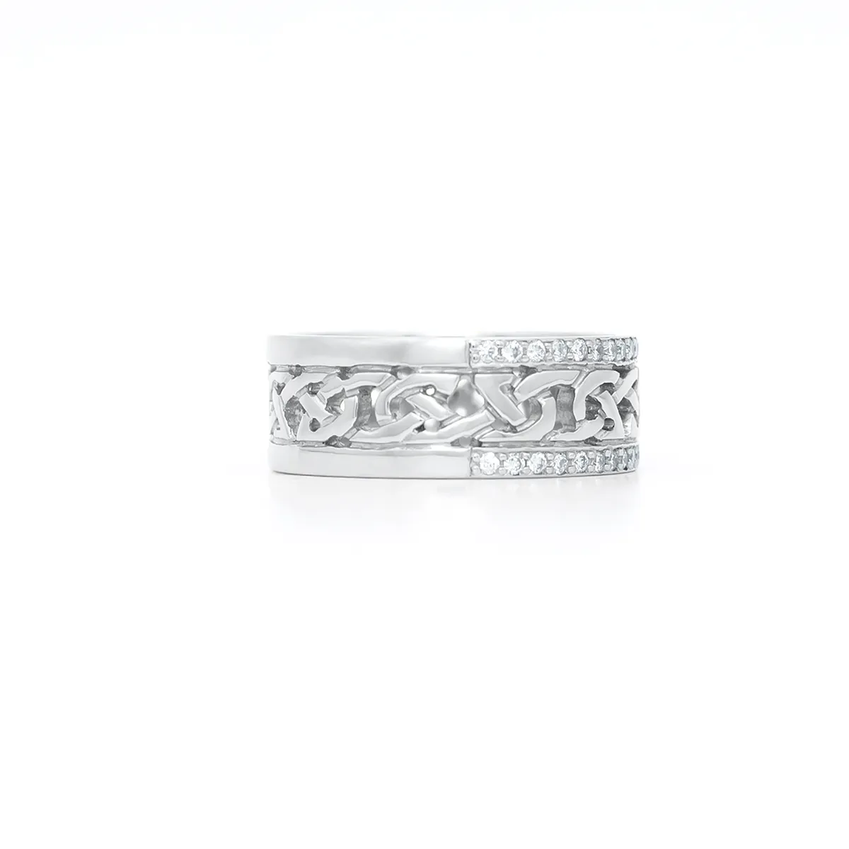 Celtic Knot Ring Double Row Diamonds. Diamond Total Weight 0.20cts Photo 7 