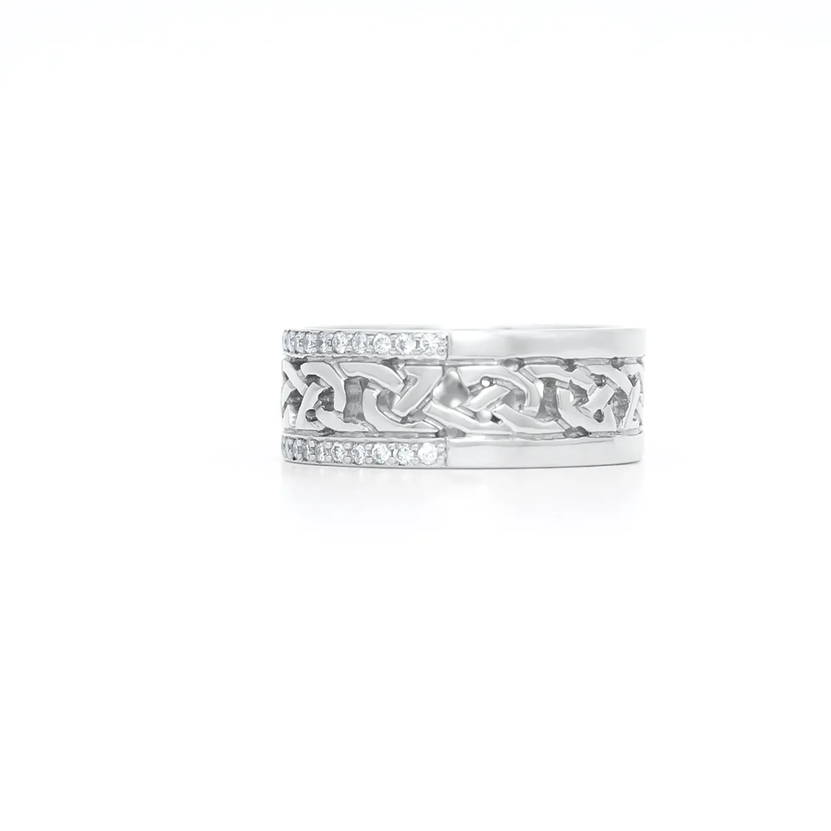 Celtic Knot Ring Double Row Diamonds. Diamond Total Weight 0.20cts Photo 8 