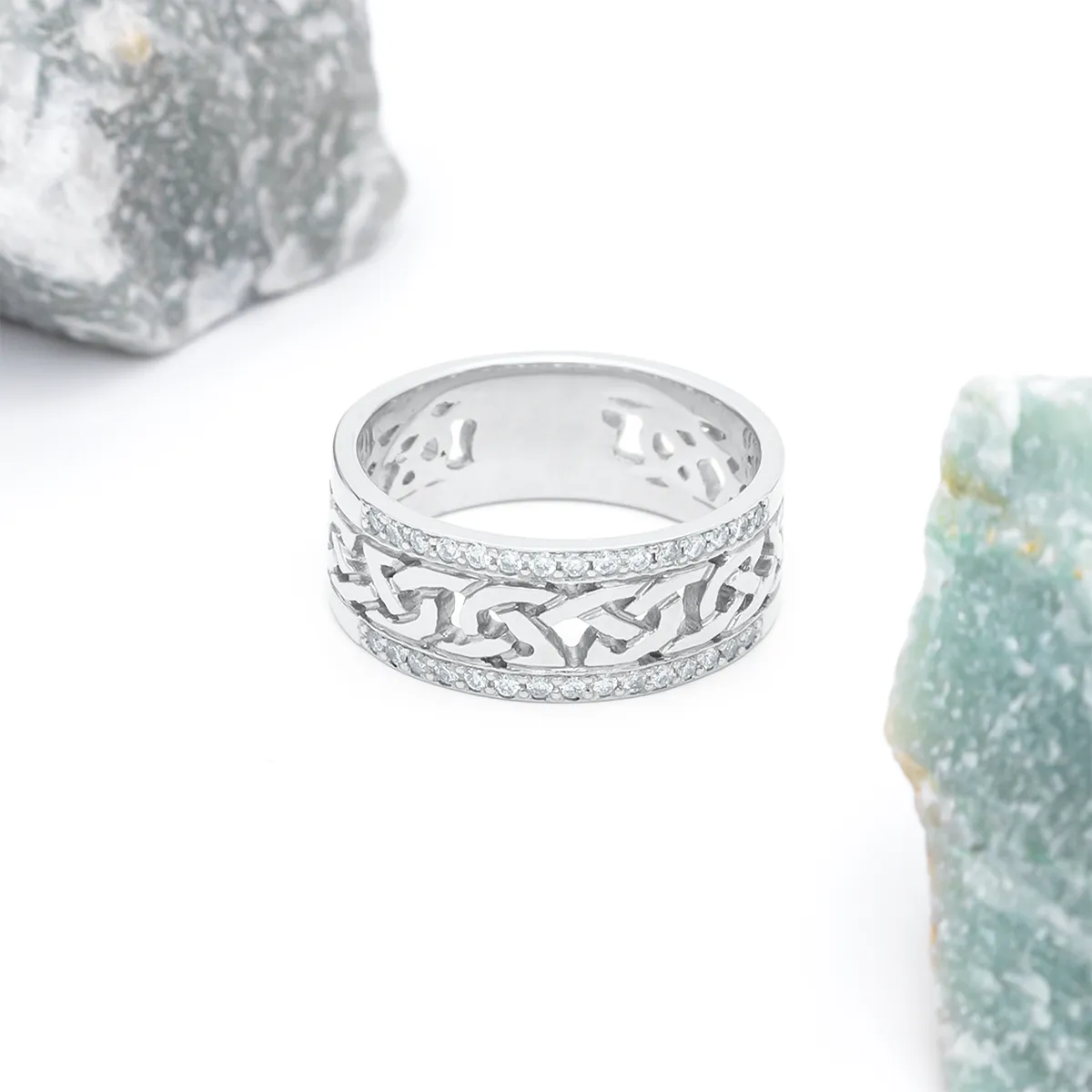 Celtic Knot Ring Double Row Diamonds. Diamond Total Weight 0.20cts Photo 2 